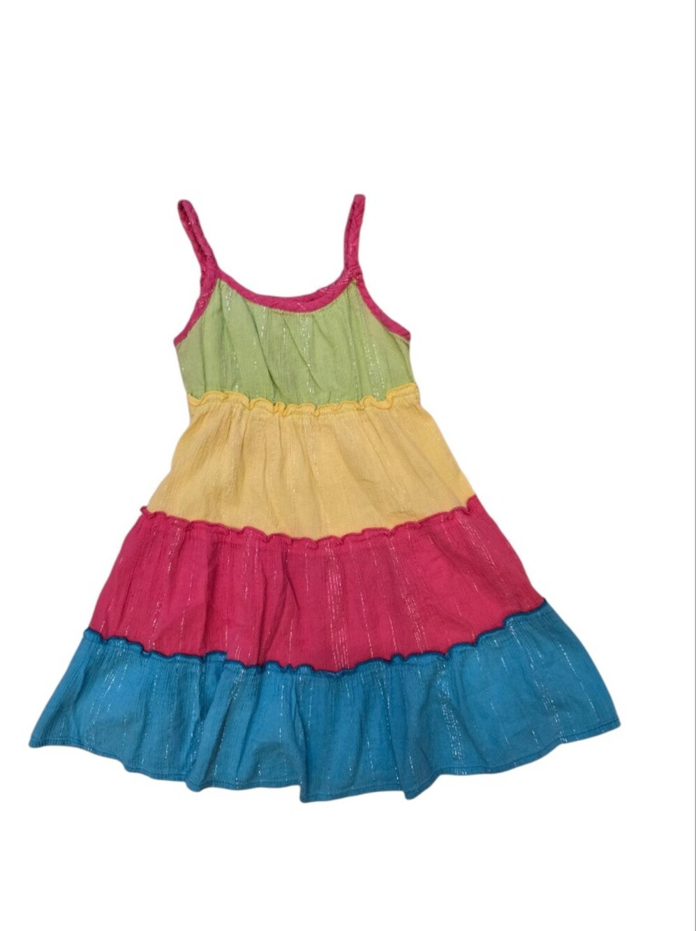 Jenny & Me Multicolored Neon Tiered Summer Dress
